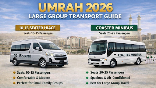 10–15 Seater Hiace & Coaster for Umrah 2026
